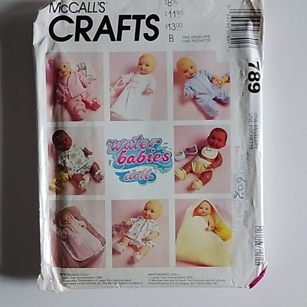 McCall's #789 Crafts Water Babies Doll Pattern